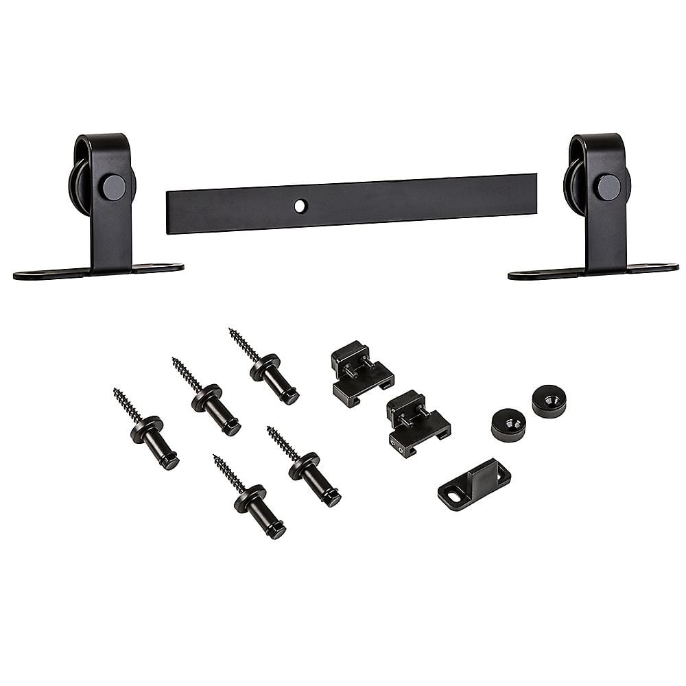 Barn Door Hardware - Decorative Interior Sliding Door Hardware - Top Mount Mini Kit - 48" Inches - For 1" To 2" Thick Doors - Oil Rubbed Bronze Finish