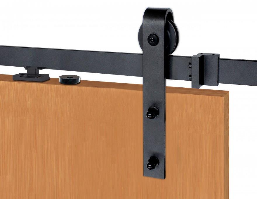 Barn Door Hinges / Hardware Kit for Wood Doors - Surface Mount Strap Wheel - Soft Close Option - Multiple Sizes and Finishes Available