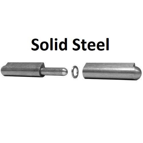 Solid Steel Weld On Bullet Hinges With Brass Pin And Rings - Pin Style - Lengths 1-9/16" To 10-1/4" - Sold Individually