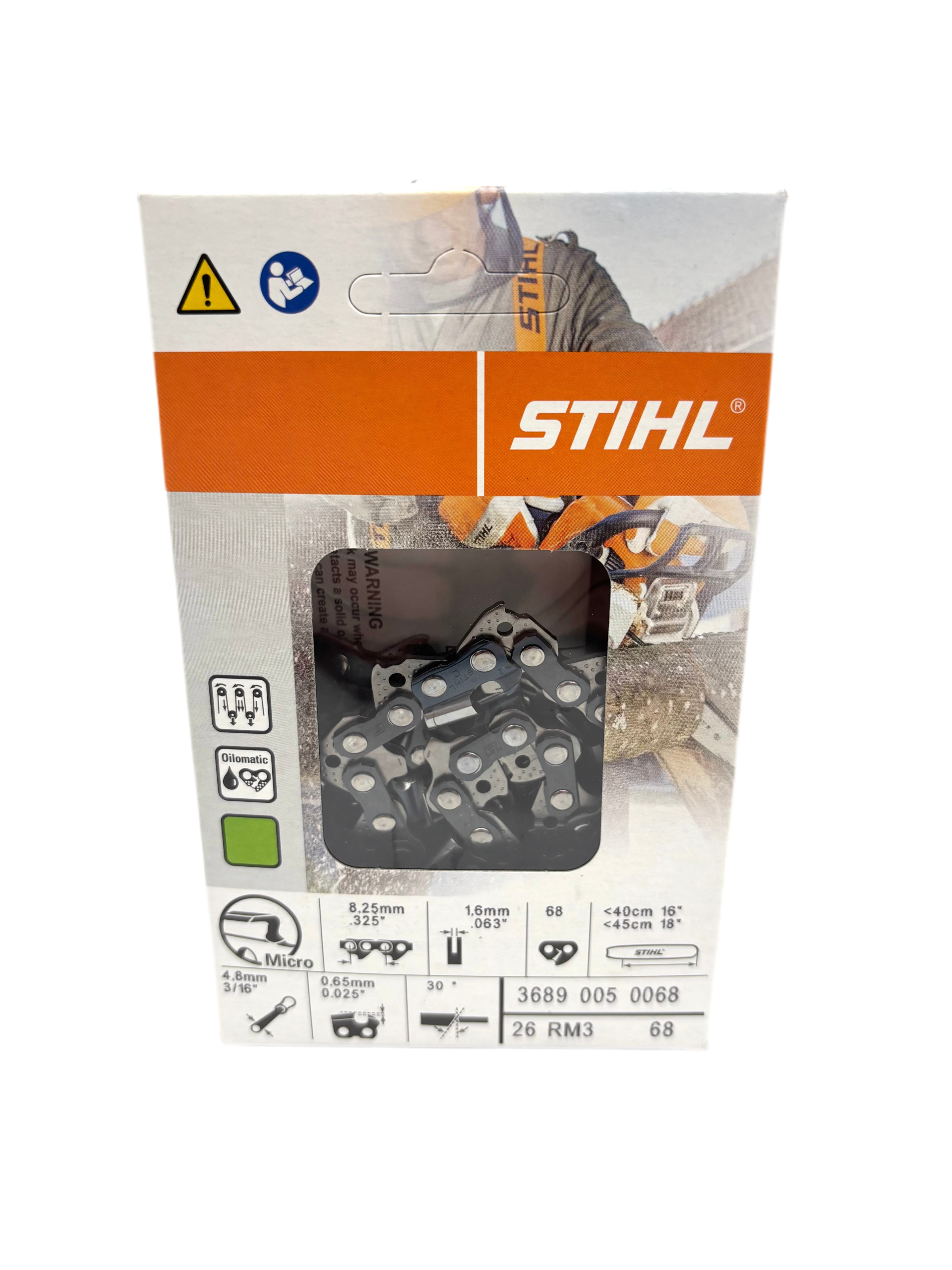 Stihl Genuine 26RM3 68E 18" Chainsaw Chain Loop 3689 005 0068