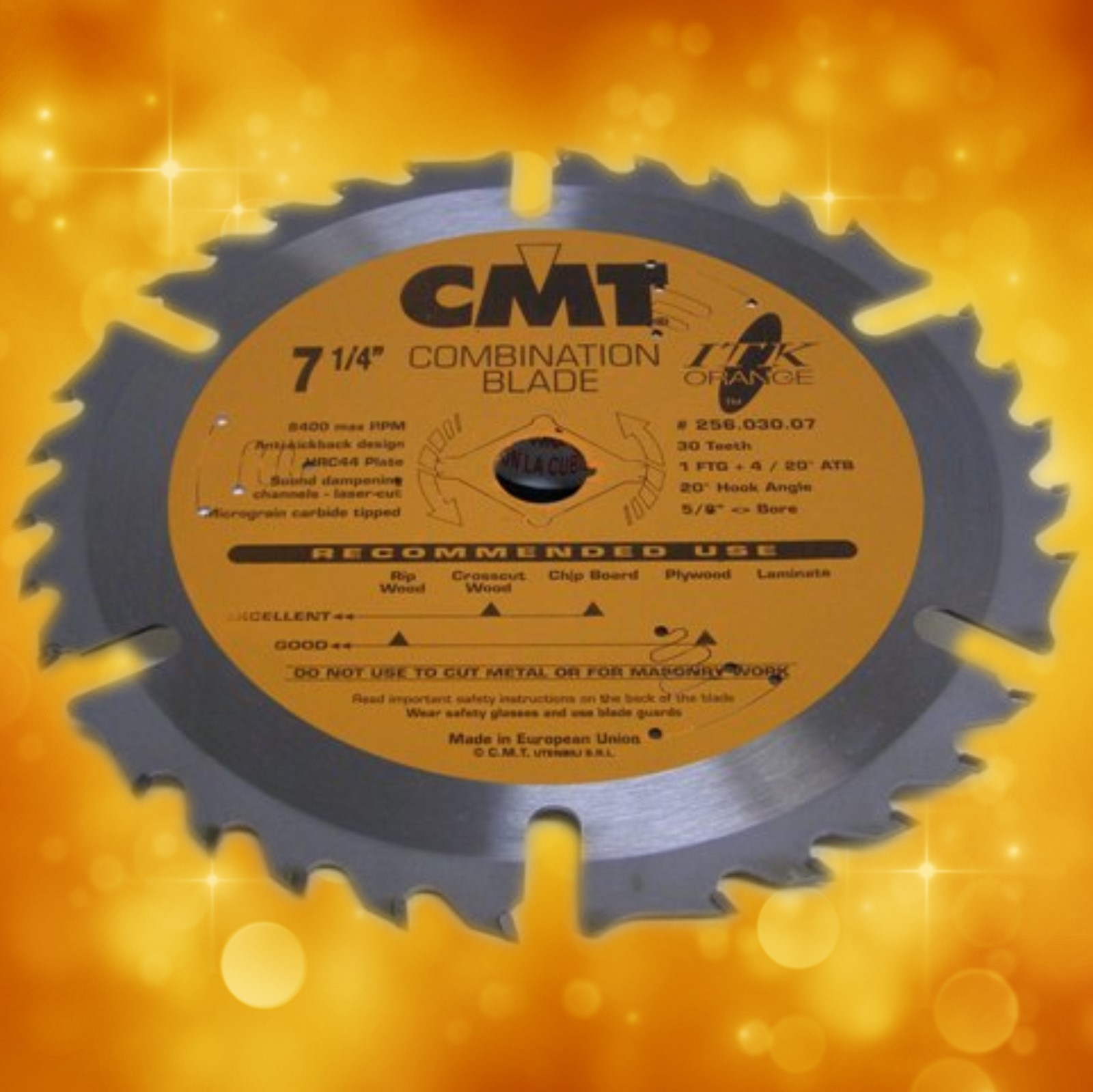 CMT 7.25" ITK Combination Saw Blade 256.030.07