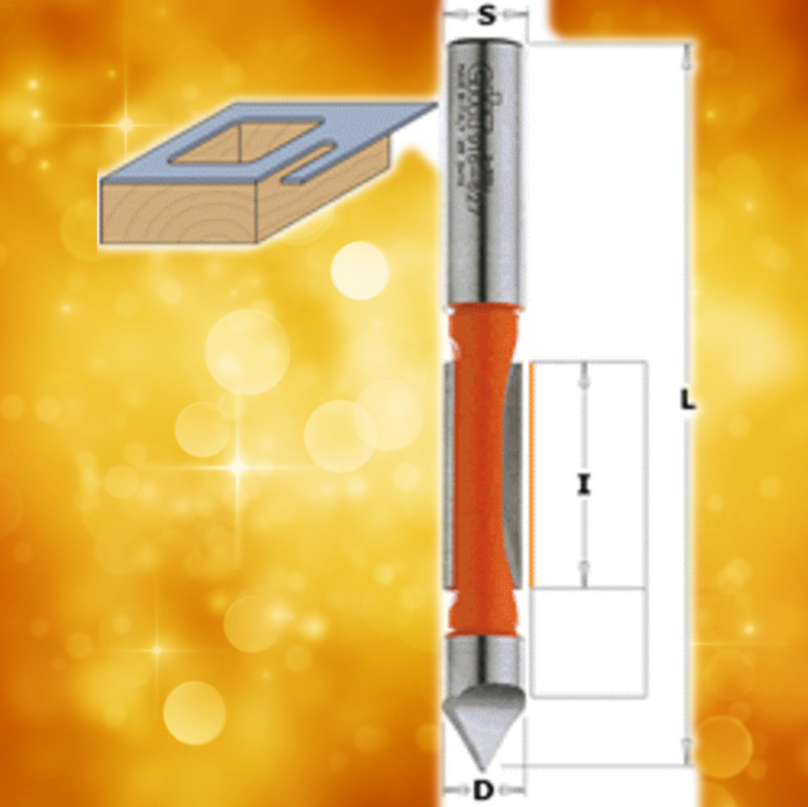 CMT 3/8" Dia. Panel Pilot Router Bit 1/4" shank 816.095.11