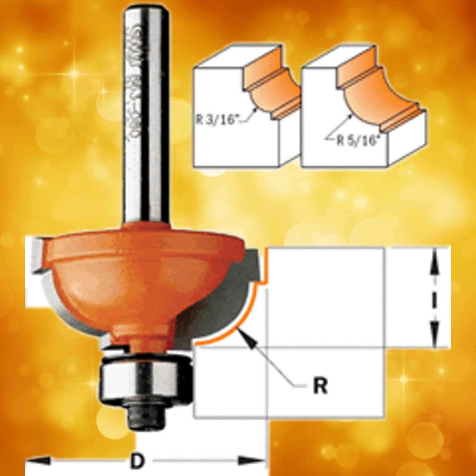 CMT 3/16" Cavetto Edge Mold Router Bit1/4" shank 863.048.11