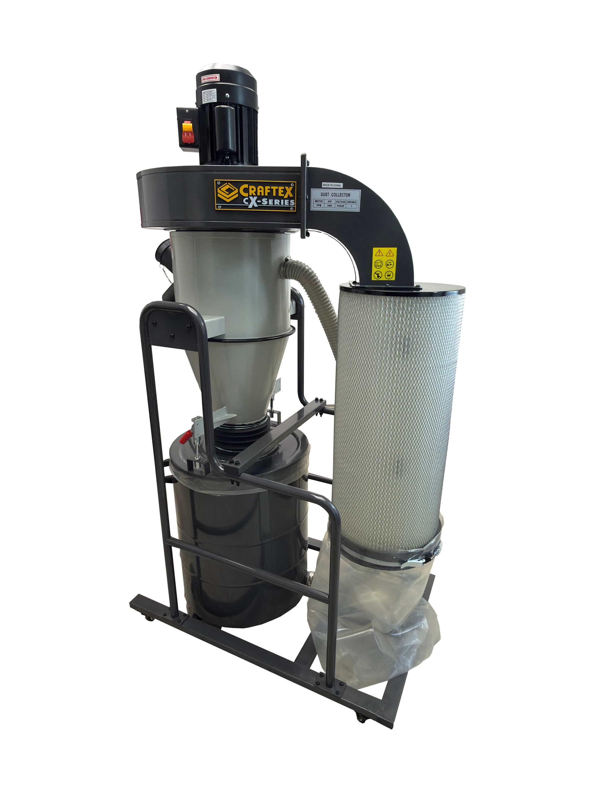 3HP CYCLONE DUST COLLECTOR CRAFTEX CX SERIES