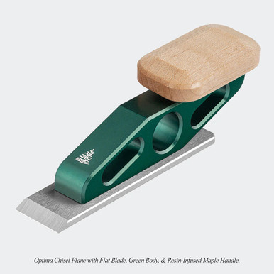 Blue Spruce Toolworks CPSTBSGCM Chisel Plane, Blue Spruce Toolworks Green Anodized, Curly Maple Handle Standard Blade
