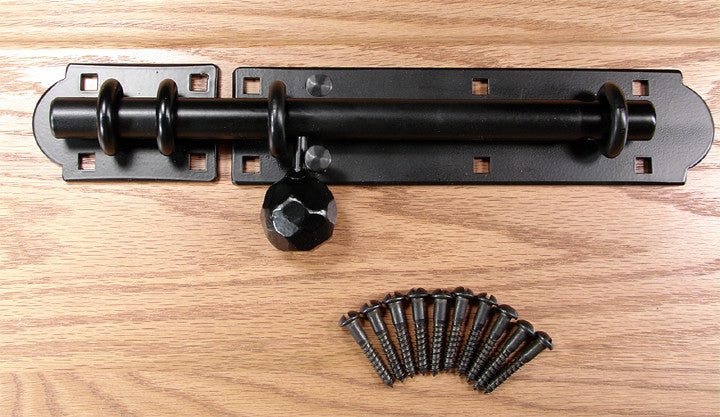 Classic Heavy Duty Surface Slide Bolt with Double Eyelet & Round Head Screws