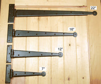 Premium Colonial Style Strap Hinges - T Hinges - Multiple Sizes Available - Sold Individually