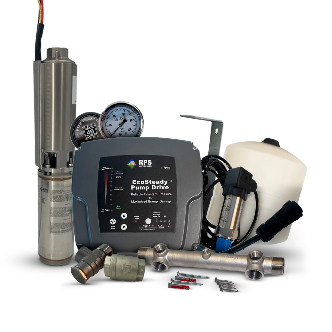 RPS Eco-Steady Submersible Pump Drive Bundle | Variable Frequency Drive + Three-Phase 220V Submersible Pump Complete Kit