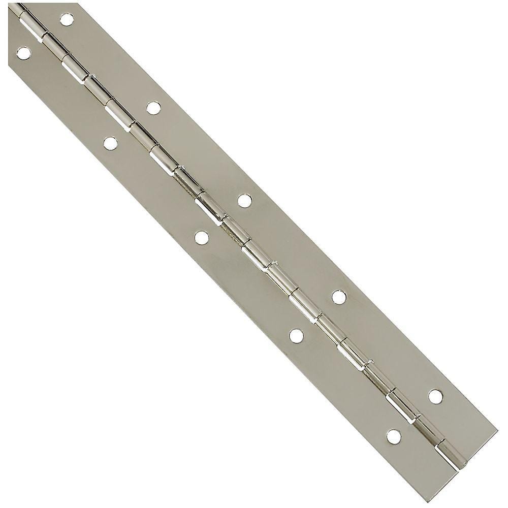 Piano Hinges - Nickel - Continuous - 1 1/2" Inch To 2" Inch Thick - 12" Inch To 72" Inch Length
