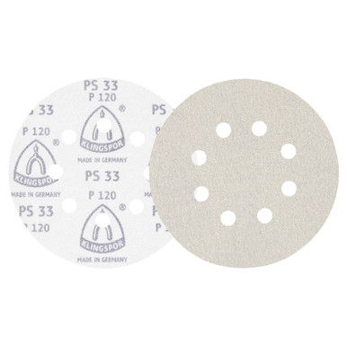 KLINGSPOR Hook & Loop Sanding Discs 5" Dia, 8 Hole, 400 Grit, Aluminum Oxide, 50 Pack
