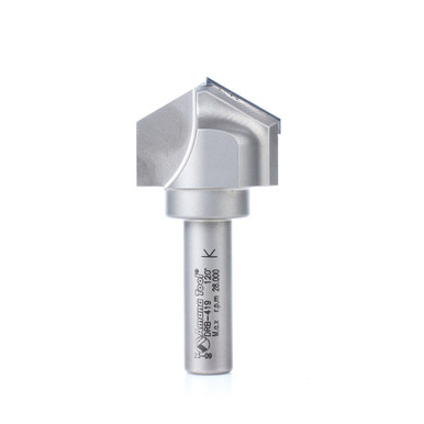 Amana Tool DRB-419 Polycrystalline Diamond (PCD) Tipped 120 Deg V Engraving/Chamfering 1-1/2 Dia x 0.43 Inch Cut Height x 1/2 Shank Router Bit