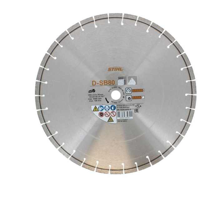 Stihl OEM 0835 096 8002 D-SB80 14" Premium Hard Concrete Diamond Wheel
