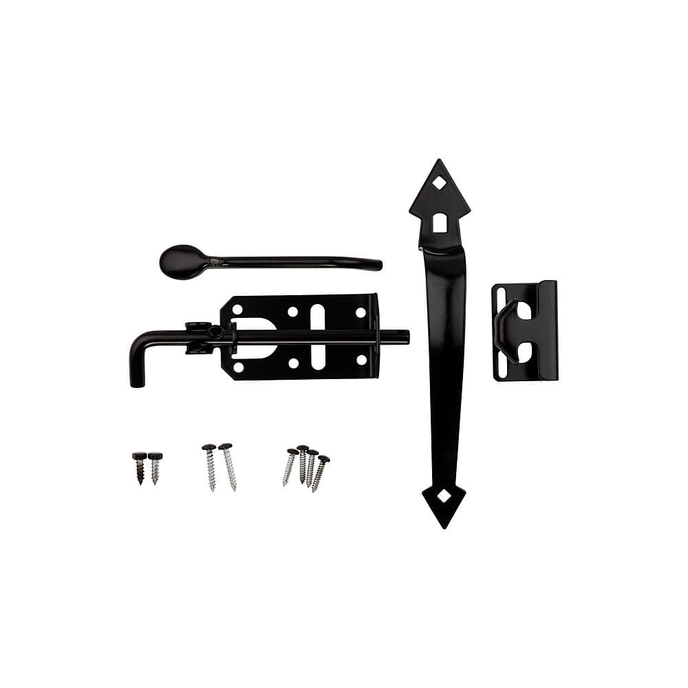 Decorative Gate Latches - For 1 1/2" To 3" Thick Doors - Black Finish - Sold Individually