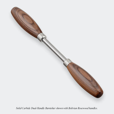 Blue Spruce Toolworks BRNSH-BRW Dual-Handled Burnisher With 3/8 Inch Solid Carbide Rod, Bolivian Rosewood Handle