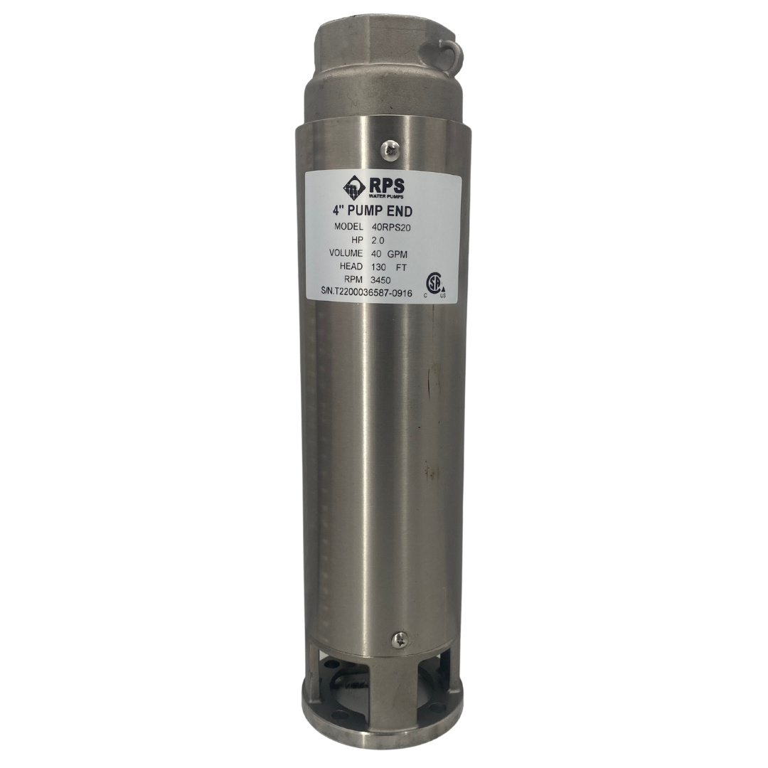 RPS Core Series 40RPS20 4" Submersible Pump End | Engineered Impeller | 30-66 GPM