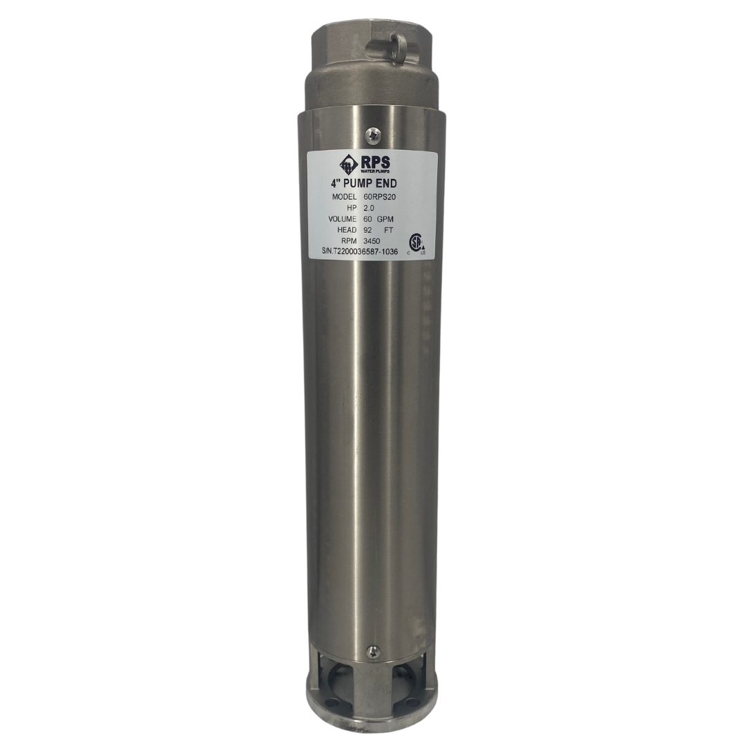RPS Core Series 60RPS20 4" Submersible Pump End | Engineered Impeller | 55-90 GPM