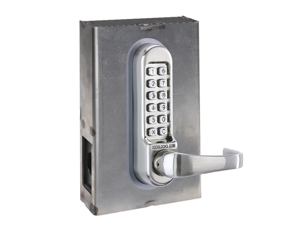 Gate Lock with Code - 500 Series Steel Gate Box Kit - Mechanical Heavy Duty Tubular Latchbolt - Multiple Finishes Available - Sold as Kit