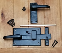 Gate Latch Kit-Cottage Style with Levers - Right and Left Handing - Two Way Gate Latch