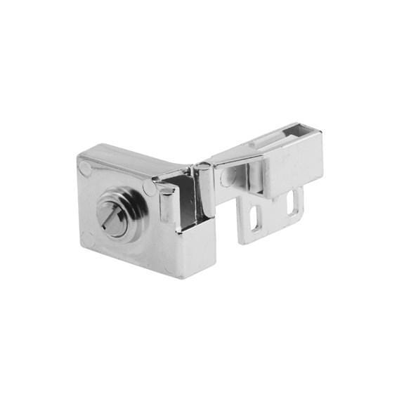 Glass Door Hinges - Large Pocket Inset - Die-Cast Metal - Polished Chrome - 2 Pack