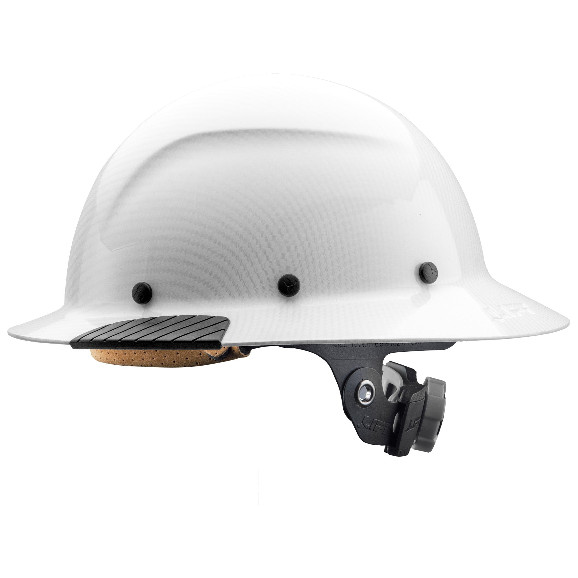 LIFT Safety HDF-24CWG DAX White Carbon Full Brim Hard Hat - Gloss