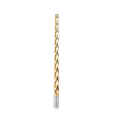 Amana Tool HSS1316 CNC 2D and 3D Carving 0.7 Deg Tapered Angle Flat Bottom 1/2 D x 10 CH x 3/4 SHK x 12 Inch Long x 4 Flute ZrN Coated Up-Cut Router Bit