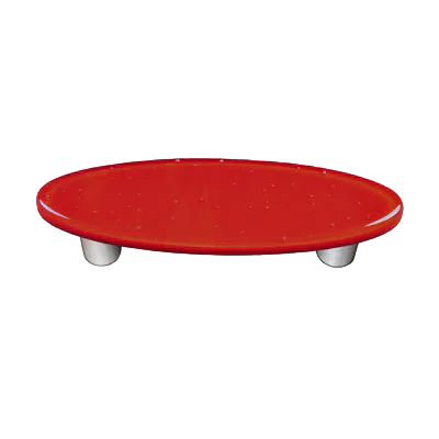 Aquila Art Glass Brick Red Oval 3'' CC Glass Cabinet Pull