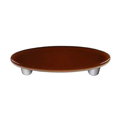 Aquila Art Glass Tan Oval 3'' CC Glass Cabinet Pull