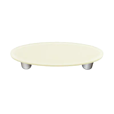Aquila Art Glass White Oval 3'' CC Glass Cabinet Pull