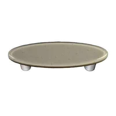 Aquila Art Glass Deco Grey Oval 3'' CC Glass Cabinet Pull