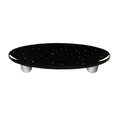 Aquila Art Glass Black Oval 3'' CC Glass Cabinet Pull