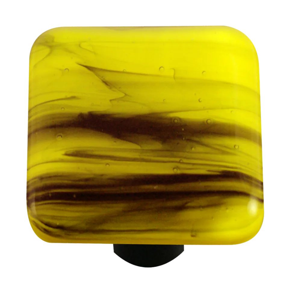 Swirl Collection Canary Yellow and Black Knob