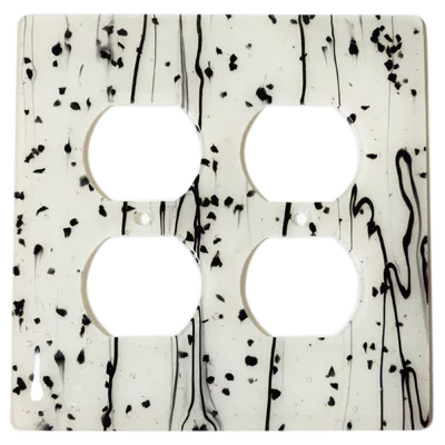 Black MG White 2 Gang Switchplate