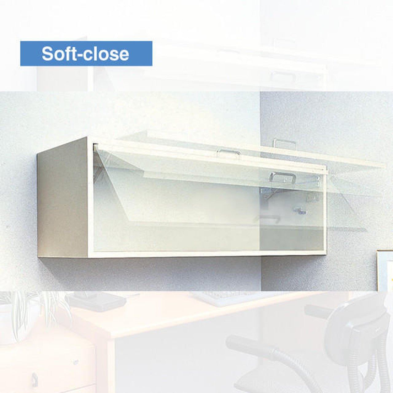 Inset Receding Cabinet Sliding Door System - For Upward Opening Flap Doors - Soft Close - Multiple Sizes Available - Nickel Finish - Sold as Kit