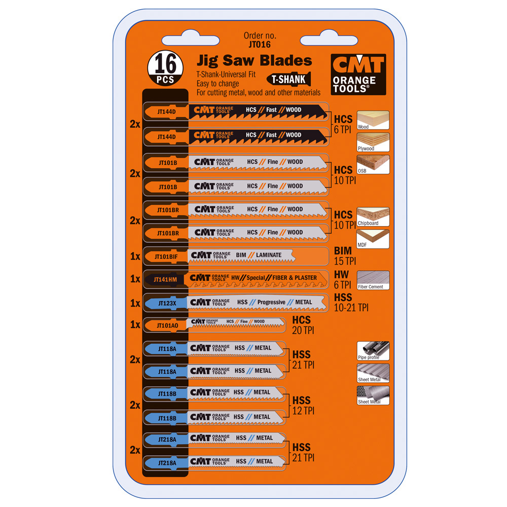 CMT JIG SAW BLADES 16PC SET