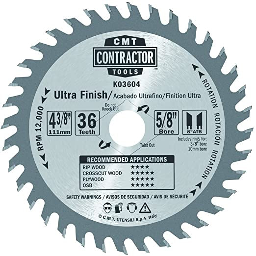 CMT K03604 ITK CONTRACTOR ULTRA FINISH 4-3/8”x0.059”/0.039”x5/8” T=36 ATB