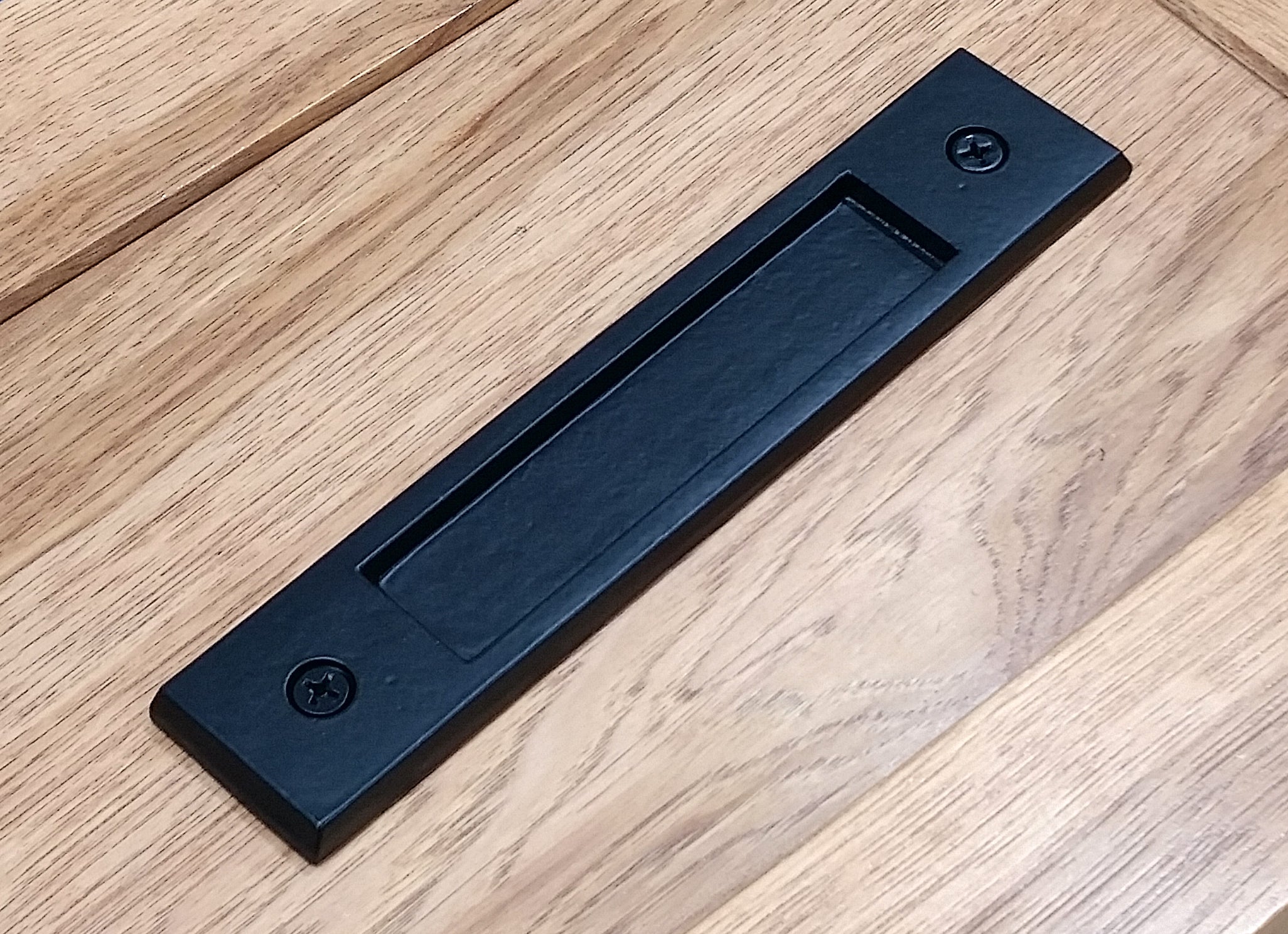Large Flush Pull Barn Door Handle -Sleek Modern Finger Pull Handle- "Easy Mount" - Sold Individually