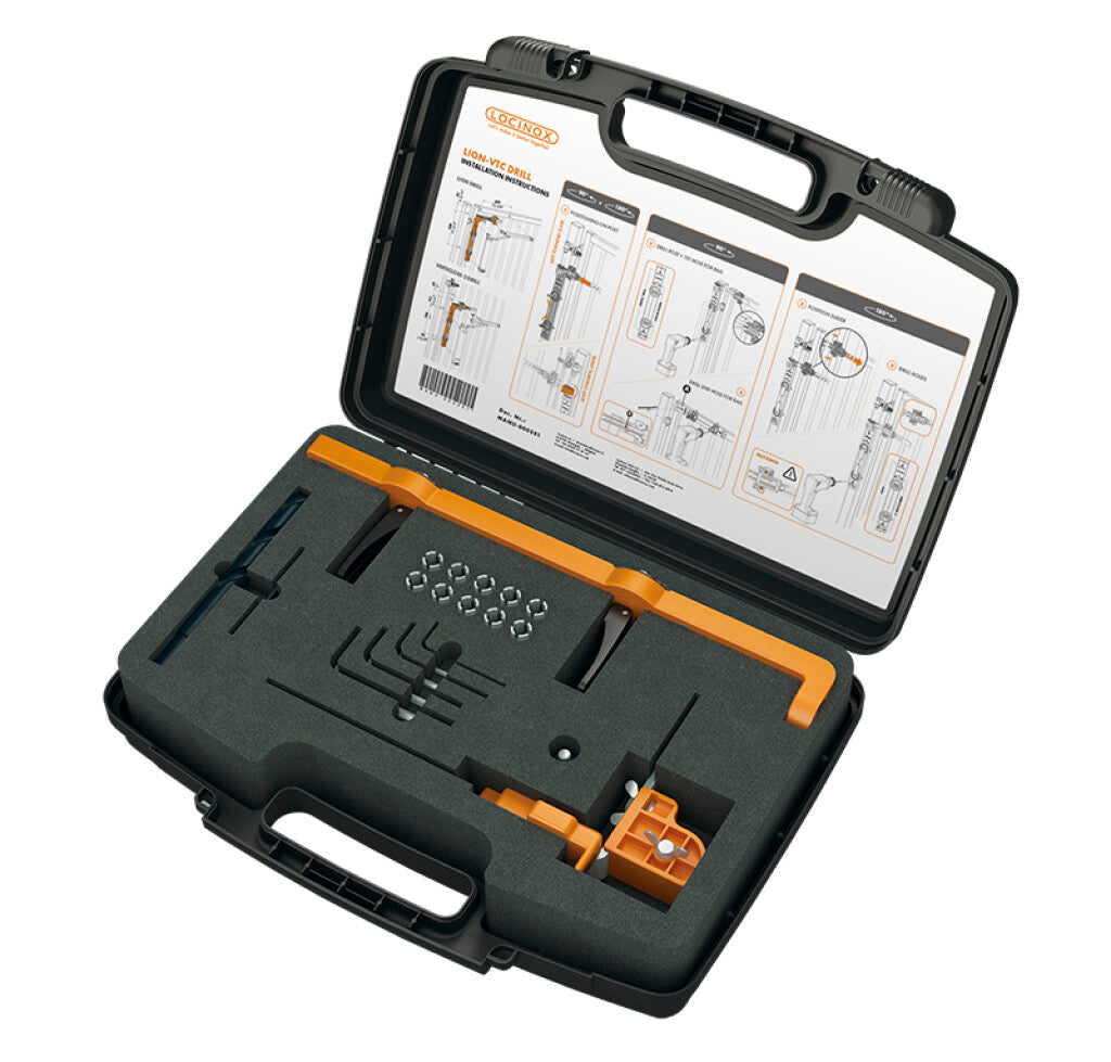Locinox Assembly and Drill Jig for Lion and Verticlose-2 Gate Closers - Sold as Set