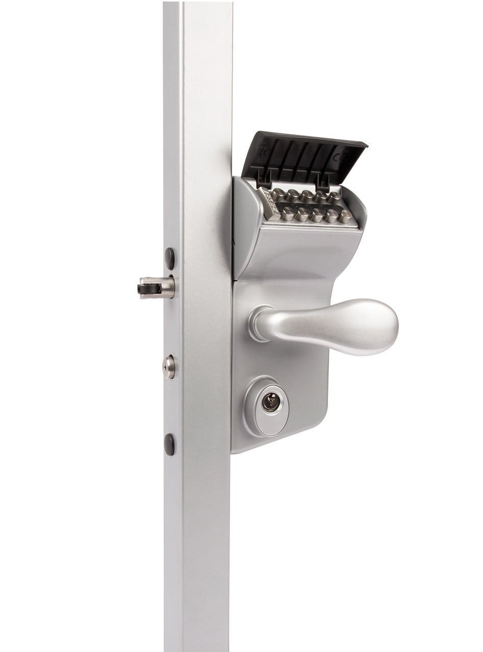 Locinox Vinci - Surface Mounted Mechanical Code Lock For Gates - For Square or Flat Profiles 3/8" to 4-3/4" - Multiple Finishes - Sold Individually