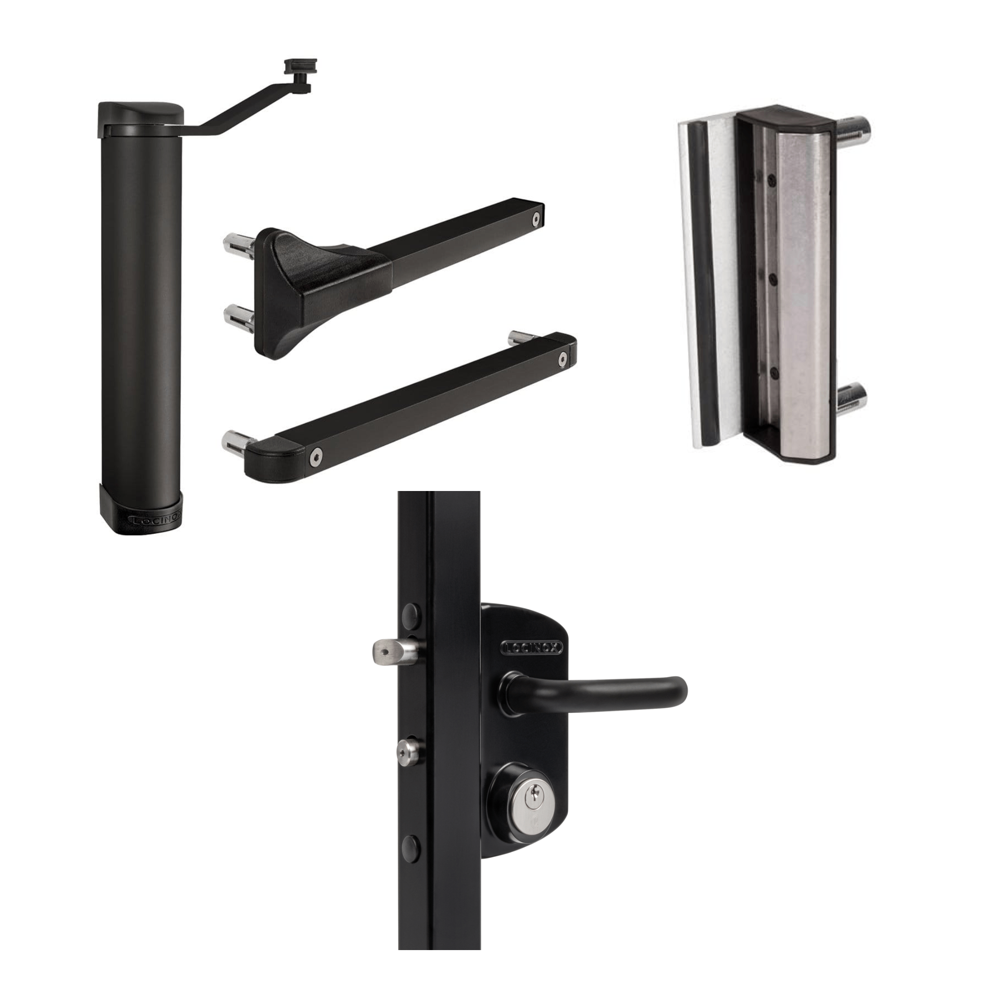Locinox Lion Hydraulic Gate Closer & Lock Kit – Residential Retrofit Gate Hardware for 2"–2-3/8" Gates (Up to 165 lb)
