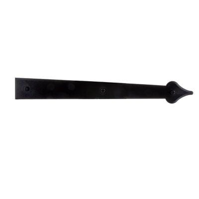 Magnetic Spade Strap Hinges For Garage Doors - Set Of 4 - 16" Inch Hinges - Black Hammered Finish