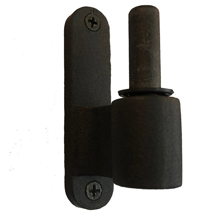 Narrow Base Pintle - For L Style and Mini Strap Hinges - 1-1/2" Inch Offset - Cast Iron - Black Powder Coat Finish - Sold Individually