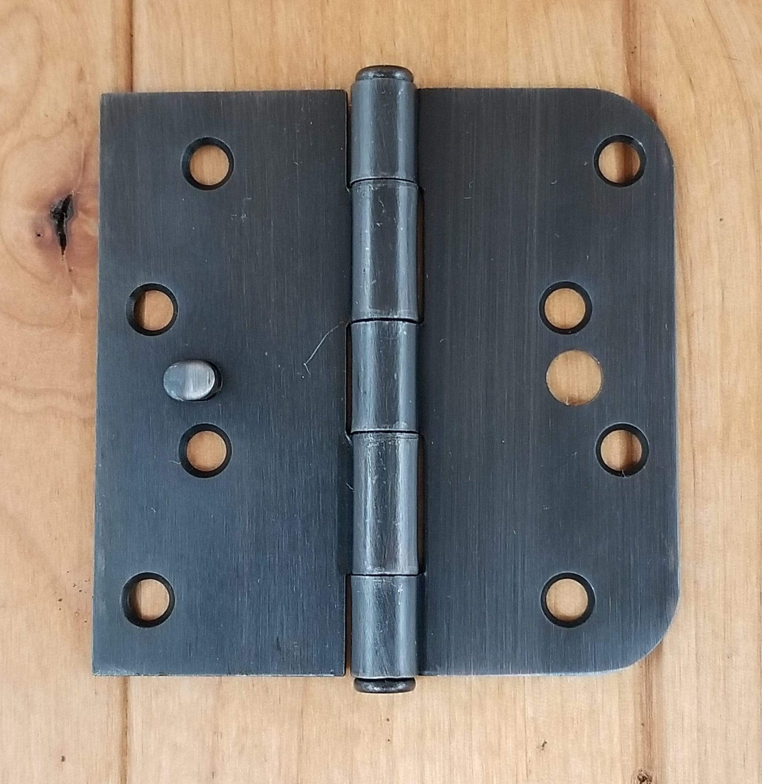 Security Hinges - 4" Inch With 5/8" Inch Square Radius Corners - Multiple Finishes Available - 2 Pack