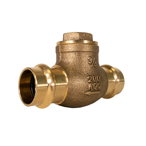 Jomar 105-003G 1/2 Inch Lead Free Brass Horizontal Swing Check Valve, Press Connection, 200 WOG – Carton of 10