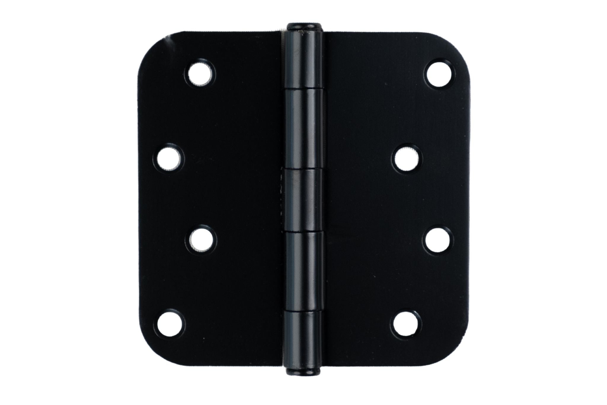 Residential Door Hinges - Plain Bearing Matte Black - Door Hinge - 4" Inch With 5/8" Inch Radius - 2 Pack