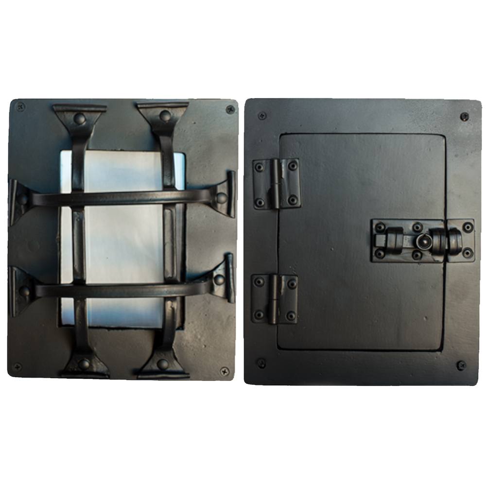 Curled Tip Door and Gate Grille Door Kit - Hinged Door Viewer with Insulated Glass - 10-3/4" x 8-3/4" - 4 Bars - Multiple Finishes Available - Sold as Set