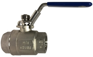 Stainless 316 TWO PIECE FULL PORT BALL VALVE 1,000PSI Female X Female