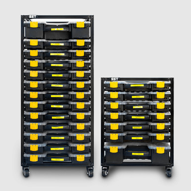 SST Parts Bin Organizer Rack
