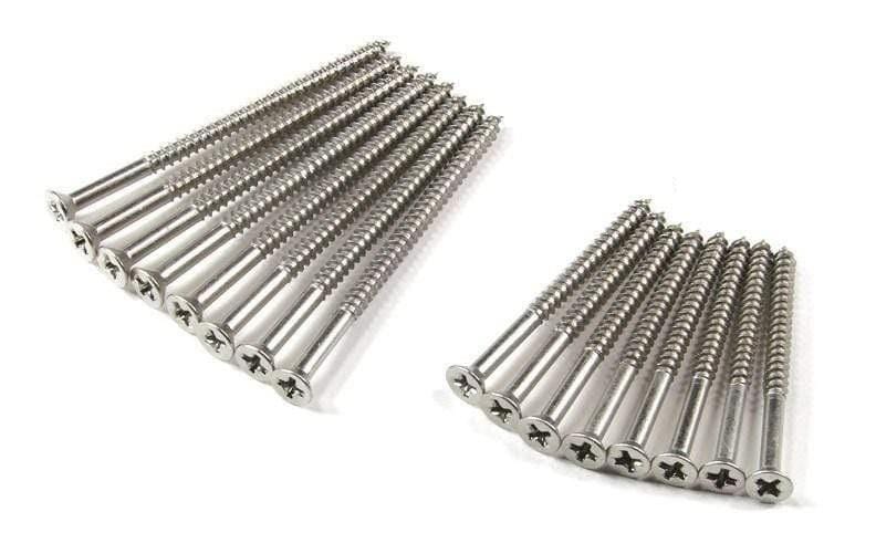 Door Hinge Wood Screws - Satin Nickel - #9 X 2.25'' Size Or #9 X 3" - Extra Long