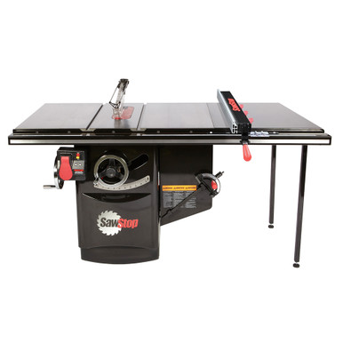 SawStop ICS31230-ATGI36 Industrial 3HP, 1ph, 230v Cabinet Saw with 36 inch Industrial T-Glide Advance Rip Fence, Rails & Extension Table