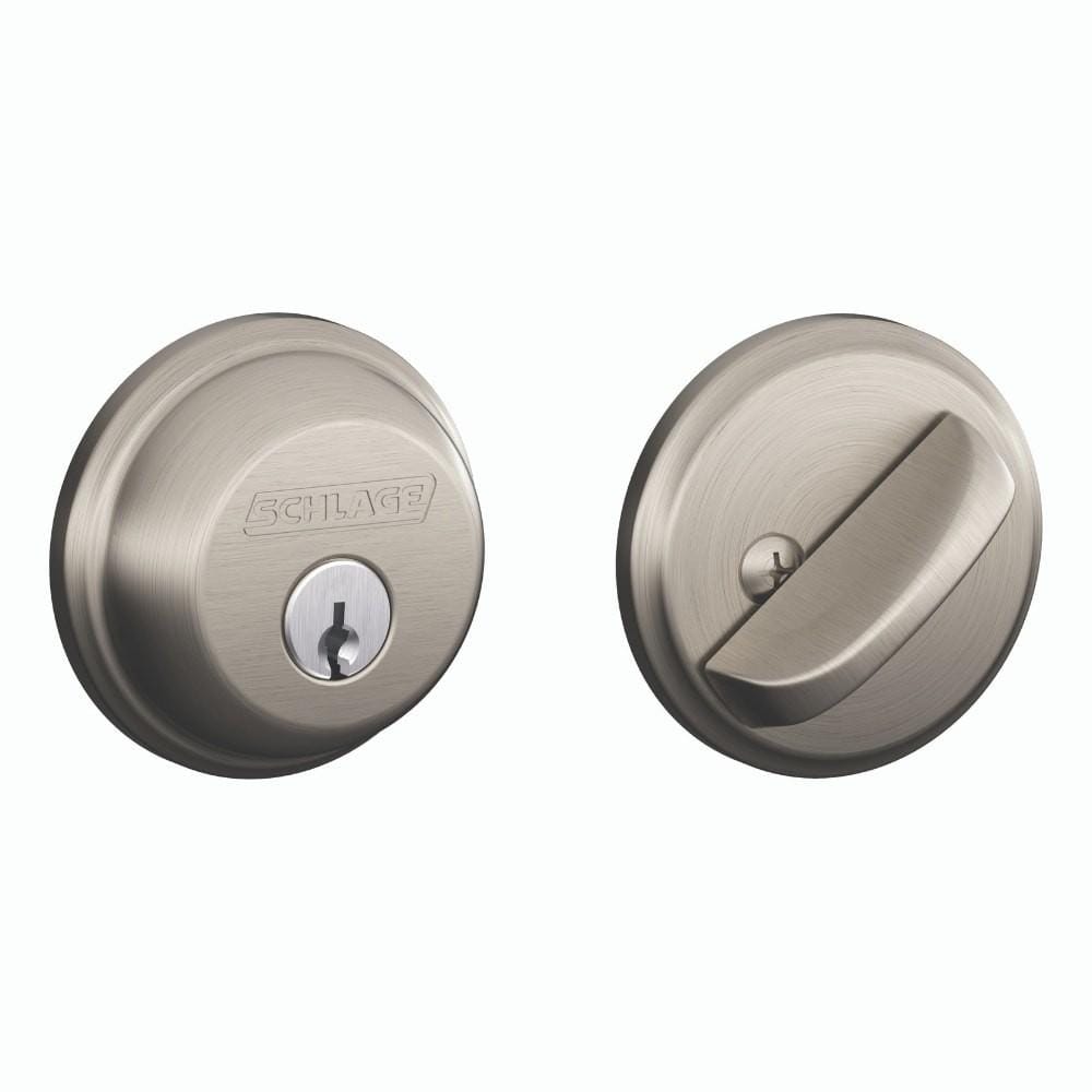 Schlage Residential Deadbolt - Single Cylinder - Satin Nickel Finish - Sold Individually